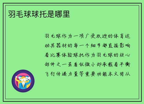 羽毛球球托是哪里